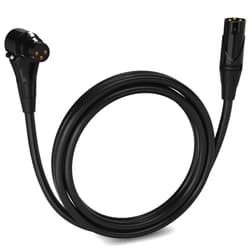 LyxPro 6 Feet Right Angle XLR Female to Male 3 Pin Mic Cord for Powered Speakers Audio Interface Professional Pro Audio Performance Camcorders DSLR Video Cameras and Recording Devices - Black