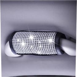 EGBANG 4 Pcs Crystal Diamond Car Door Handle Covers Bling Rhinestone Leather Handcraft Car Accessories Cover for Women Universal Fit (4 Pcs Door Handle Covers)