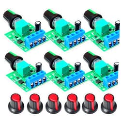 Gebildet 6pcs PWM Low Voltage Motor Speed Controller DC 1.8V/3V/5V/6V/12V 2A 1803BK 1803B Adjustable Driver Switch with Speed Control Knob