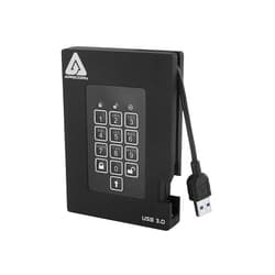 Apricorn 2TB Aegis Padlock Fortress FIPS 140-2 Level 2 Validated 256-Bit Encrypted USB 3.0 Hard Drive with PIN Access (A25-3PL256-2000F)