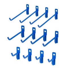OmniWall Wire Hooks - 12 Pack Variety Garage Organization System for Storage Blue