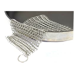 Quick Parts Delivery 316 Stainless Steel Cast Iron Cleaner Chainmail Scrubber, 8 x 8 inches