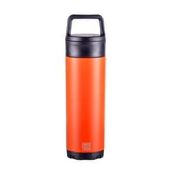 BruTrekker Bottle - Insulated Stainless Steel Tumbler Mug Keeps Drinks Hot or Cold - 2 Piece Versatile Drink and Pour Lid - Reusable Coffee Water or Beer Growler (Red Rock, 18 fl.oz)