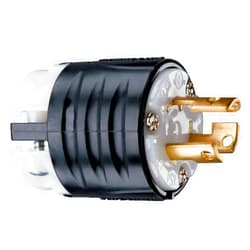 Pass & Seymour Legrand Pass & Seymour PSL515PCCV3 Turnlok Industrial Spec Grade Locking Plug, 15 Amp 125V, NEMA L5-15P, Black/White (1 Count)
