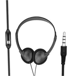 OSSZIT Bulk 3.5mm Computer Headsets with Microphone, Classroom Headphones with Mic for Kids,Wholesale Over-Ear Headphones for Skype Webinar Cell Phone Call Center 5Pack