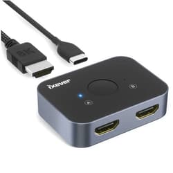 IXEVER HDMI 2.1 Switch, iXever Bi-Directional 8K HDMI Switcher 2 in 1 Out, HDMI Splitter HUB 1 in 2 Out, up to 4K@120Hz, 8K@60Hz Compatible with PS5 PS4 PS3 Xbox Fire Stick Roku, Apple TV