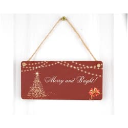 Generic FELIXTA Merry Christmas and Happy New Year – Festive Plywood Hanging Room Sign (Merry&Bright)