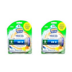 Scrubbing Bubbles Fresh Gel Toilet Cleaning Stamp, Citrus, Dispenser with 6 Stamps (Pack of 2)