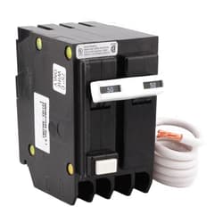 CUTLER HAMMER CUTLER-HAMMER GFTCB250 50 Amp Double Pole GFCI Circuit Breaker, Thermal Magnetic, 120/240V, 10kAIC, Plug-On, UL Listed (1)