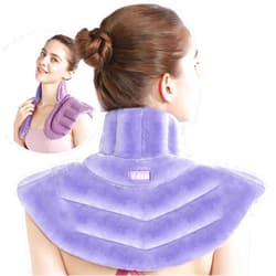 SuzziPad Microwave Heating Pad for Neck and Shoulders, Weighted Neck and Shoulder Wrap for Pain Relief and Spasm, Heated Neck Wrap with Herbal Aromatherapy, Moist Heat Neck Warmer Hot & Cold Compress