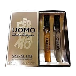 Salvatore Ferragamo Men Mini Set Edt 2 X 0.17 oz | Uomo + Urban Feel | Ferragamo Cologne for Men | Uomo Fragrance Gift Set for Men