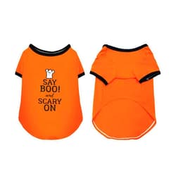 BEST FURRY FRIENDS Halloween T-Shirt for Dogs, Scary On, Small