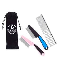 Laiannwell Cat Comb,Pet Comb Laiannwell Professional Grooming Comb for Dog/Cat/Small Pets(3 Packs)