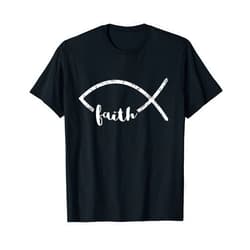 Christianity Jesus Christ Ichthy Fish Church Gifts Jesus Fish Ichthy Emblem Christian Faith Symbol Ichthus T-Shirt