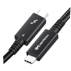 Cable Matters [Intel Certified] Braided 40Gbps Active Thunderbolt 4 Cable 6.6 ft with 100W Charging Power Delivery and 8K Video - Fully Compatible with Thunderbolt 3, USB 4 / USB4, and USB C Port