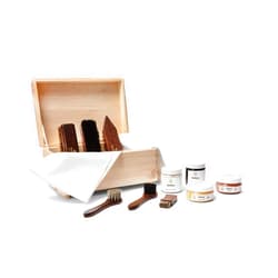 Lettro Box Complete Leather Care Kit, Shoe Care Set for Leather Boots and Shoes, Horsehair Brush Set and Leather Cleaning Kit with Gift Box