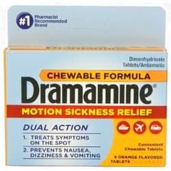 Dramamine 8-Count Orange Flavor (Pack of 3)