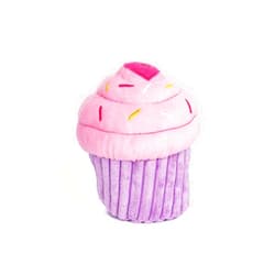 ZippyPaws Birthday Cupcake- Dog Squeaky Toys to Keep Them Busy, Funny Food Plush for Small, Medium, & Large Dogs, Cute Stuffed Puppy Toy, Pet Products, Gift for Dogs of All Breeds, Soft & Cuddly- Pink