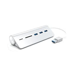 Satechi Aluminum USB 3.0 Hub & Card Reader - Compatible with MacBook Pro, MacBook, iMac, Surface Pro, Dell XPS and more (Silver)