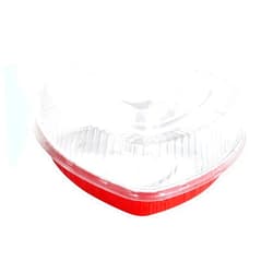 KitchenDance.com KitchenDance 8 Inch Disposable Heart Aluminum Pans With Lids - Heart Shape Aluminum Cake Pan Perfect for Cakes & Chocolates - Heart Shaped Pans With Lids for Storing, Presentation & Transport - 339P