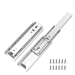 LONTAN 6 Inch 3 Section Full Extension Ball Bearing Drawer Slides 1 Pair Silver Side Mount Cabinet Glides Drawer Runners Rails for Furniture