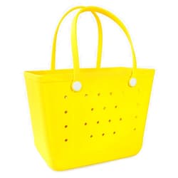 Angilifan X Large Rubber Waterproof Beach Tote Bag, Washable Anti-tip Durable Beach Storage Basket Hole Opening Tote Bag