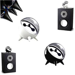 Hvenmis Ferrofluid Speaker - Music Rhythm Visualizer, Magnet Liquid Toy, Desktop Decor, Ideal for KTV, Bar, Home, (Black+White)