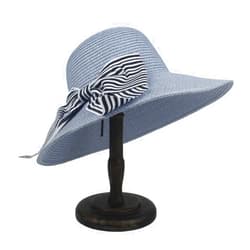 ASDFFG Sun Hat Women's Summer Straw Hat Dome Beach Sun Hat (Color : Blue, Size : 56-58cm)