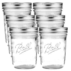 Ball Wide Mouth Glass Mason Jars with Lids and Bands, Used for Canning, Pickling, Juice, Jam, Jelly, Pint Size 16 Ounce (Pack of 6)