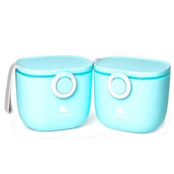 Termichy Baby Formula Dispenser, Portable Milk Powder Dispenser Container with Carry Handle and Scoop for Travel Outdoor Activities with Baby Infant, 8.8OZ, 0.55LB, 250g (Blue-2pack)
