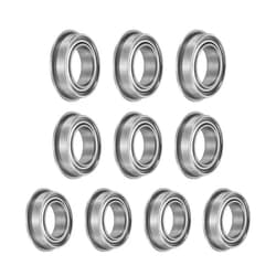uxcell 10pcs MF106ZZ Flanged Ball Bearing 6x10x3mm Chrome Steel Double Shielded Miniature Bearing, Deep Groove Ball Bearings, P6 (ABEC 3)