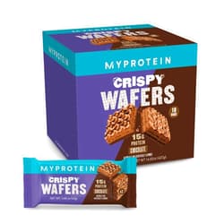 Myprotein Protein Bars, Crispy Protein Wafers, 15g High Protein Snacks, Box of 10 Chocolate Wafers Packs, Milk & Whey Protein Isolate, Light & Crunchy Snack Bars, Delicious Protein Bar Squares