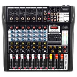 AUDIO 2000'S Audio2000'S AMX7343 Eight-Channel Audio Mixer with USB Interface and Sound Effect