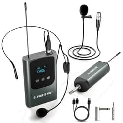 Phenyx Pro Single Digital Wireless Microphone System, w/Mini Receiver, Bodypack Transmitter,15 Channels in 900MHz UHF Band, Headset/Lapel Microphone for Karaoke, Singer, Church, Wedding (PDP-1-1B)