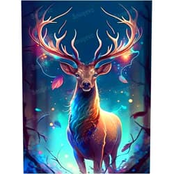 Snuqevc Fantasy Deer Adult Diamond Painting Kits, 5D Full Diamond Crystal Embroidery Canvas Art Paintings for Beginners, Home Decor Bedroom Decor, 12x16inch Gift