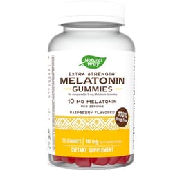 Nature's Way Nature’s Way Extra Strength** Melatonin Gummies, Supports Restful Sleep,* 10 mg per 2 Gummy Serving, Raspberry Flavored, 90 Gummies