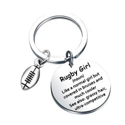Gzrlyf Rugby Girl Gifts Rugby Keychain Funny Rugby Girl Definition Gifts for Rugby Lovers Rugby Player Team Gifts