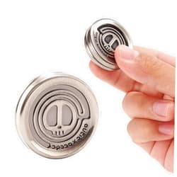 SOWSUN Haptic Coin Fidget Slider, Metal Fidget Toy Clicker Coin Stress Anxiety Relief for ADHD, Adult Fidget Slider EDC Coins Magnetic Block - Silver