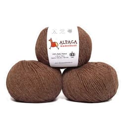 Alpaca Warehouse 100% Baby Alpaca Yarn Wool Set of 3 Skeins DK Weight - Made in Peru - Heavenly Soft and Perfect for Knitting and Crocheting (Sand, DK)