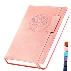 CAGIE Lined Journal Notebook for Women Hardcover Leather Journals for Writing, 256 Pages A5 Journaling Notebooks for Work Girls Diary, 5.7