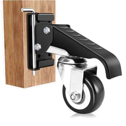 DOZAWA Retractable Workbench Casters with Quick-Release Caster Plate Set (4PK) 700lb Load Capacity, 2 Mounting Options