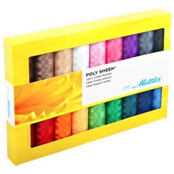Mettler Polysheen Polyester Machine Embroidery Thread Gift Set Kit Multicoloured - per pack of 18