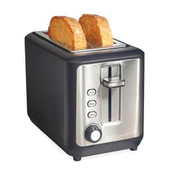 Hamilton Beach Gourmet 2 Slice Slot Toaster with Extra Long & Wide Slots, Sure-Toast Technology, Shade Selector, Bagel Setting, Matte Black and Stainless Steel (22996)