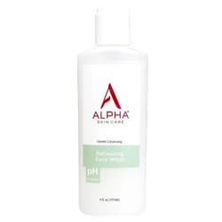 Alpha Skin Care Refreshing Face Wash | Anti-Aging Formula | Citric Alpha Hydroxy Acid (AHA) | Gently Cleanses, Purifies, Tones & Restores Ideal PH | For All Skin Types | 6 Fl Oz