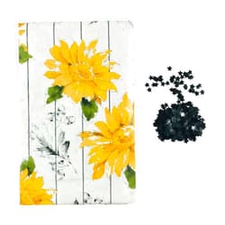 Serafina Home Elrene Country Fall Flannel Back Vinyl Tablecloth: Autumn Sunflower Sketch of Pumpkins Leaves Wheat Acorns on White Distressed Background (Sunflower Sketch, 52