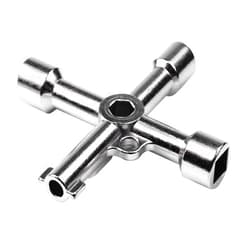 ATOPLEE Electrical Cabinet Key, 4 Way Utilities Key,Triangle/Square/Panel Cross Key for Faucet,Gas Meter,Valve,Spigots,Electrical Cabinet Opening