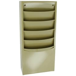 Durham 403-75 Tan Cold Rolled Steel 5 Contour Pocket Vertical Literature Rack, 9-3/4