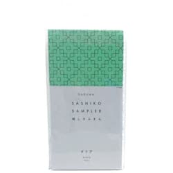 Daruma Yokota Daruma Sashiko Cloth Sashiko Fabric - Pre-Printed Sashiko Sampler - White with English Instruction Inside (White Dahlia)