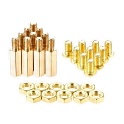 uxcell M4 Hex Brass Standoff Spacer 15mm+6mm Male-Female Threaded Pillar Screw Nut Kit for PCB Motherboard Computer Circuit Board, 20 Sets