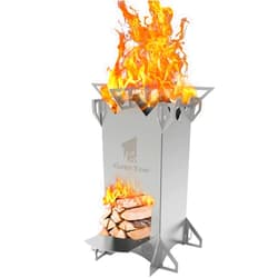 GEERTOP Wood Burning Camping Rocket Stove, Portable Backpacking Stainless Steel Wood Stove Camping Gear Accessories for Emergency Survival Outdoor Hiking Travel Picnic BBQ